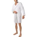 Weiße Unifarbene Schiesser Bademäntel mit Kapuze aus Frottee mit Kapuze für Herren Größe XL 