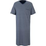 Blaue Unifarbene Sportliche Kurzärmelige Schiesser Bio Herrennachthemden aus Baumwolle Größe S 