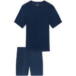 Blaue Elegante Schiesser Pyjamas kurz für Herren Übergrößen 