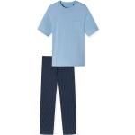 Hellblaue Unifarbene Herrenschlafanzüge & Herrenpyjamas aus Jersey trocknergeeignet Größe M 2-teilig 