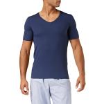 Reduzierte Blaue Kurzärmelige Schiesser Tiefer V-Ausschnitt V-Shirts für Herren Größe S 