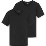 Schwarze Kurzärmelige Schiesser Uncover Kurzarm-Unterhemden aus Jersey für Herren Größe L 2-teilig 