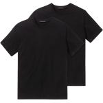 Schwarze Kurzärmelige Schiesser Kurzarm-Unterhemden aus Baumwolle für Herren Größe L 2-teilig 