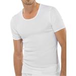 Weiße Kurzärmelige Schiesser Kurzarm-Unterhemden aus Baumwolle für Herren 