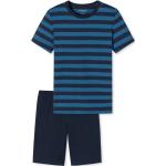 Blaue Schiesser Kurze Kinderschlafanzüge für Jungen Größe 140 