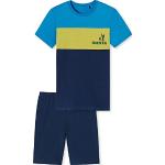 Blaue Schiesser Bio Kurze Kinderschlafanzüge für Jungen Größe 164 