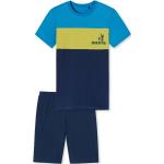 Blaue Gestreifte Bio Kurze Kinderschlafanzüge aus Jersey trocknergeeignet für Jungen Größe 140 2-teilig 