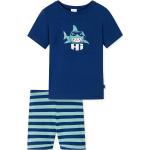 Blaue Motiv Kurze Kinderschlafanzüge aus Jersey für Jungen Größe 140 2-teilig 