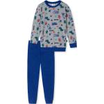 Blaue Lange Kinderschlafanzüge aus Frottee für Jungen Größe 140 2-teilig 