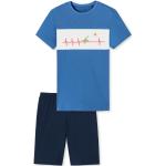 Indigofarbene Schiesser Kinderschlafanzüge & Kinderpyjamas für Jungen 