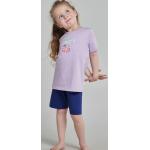 Blaue Schiesser Kurze Kinderschlafanzüge aus Baumwolle für Mädchen Größe 104 für den für den Sommer 