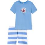 Hellblaue Kurze Kinderschlafanzüge aus Baumwolle für Babys Größe 116 