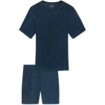 Blaue Schiesser Long Life Pyjamas kurz für Herren Größe XL 2-teilig 