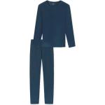 SCHIESSER Long Life Soft Schlafanzug, Rundhalsausschnitt, pillingresistent, für Herren, blau, 52