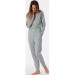 Graue Melierte Schiesser Interlock Pyjamahosen lang für Damen Größe M 