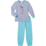 Türkise Schiesser Emoji Smiley Lange Kinderschlafanzüge aus Baumwolle für Mädchen Größe 110 