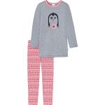 Graue Gepunktete Schiesser Bio Lange Kinderschlafanzüge mit Halloween-Motiv für Mädchen Größe 116 
