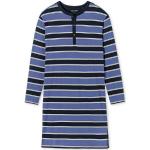 Reduzierte Blaue Langärmelige Schiesser Herrennachthemden aus Baumwolle Größe 3 XL 