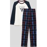 Offwhitefarbene Schiesser Feeling Kinderschlafanzüge & Kinderpyjamas aus Baumwolle für Jungen Größe 176 
