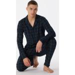 Mitternachtsblaue Karo Schiesser Interlock Pyjamas lang für Herren Übergrößen 