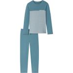 Blaue Unifarbene Bio Pyjamas lang für Herren Größe XL 