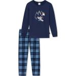 Dunkelblaue Motiv Schiesser Lange Kinderschlafanzüge aus Baumwolle für Jungen für den für den Winter 