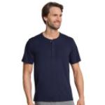 Blaue Unifarbene Schiesser T-Shirts aus Jersey für Herren Übergrößen 