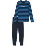 Blaue Lange Kinderschlafanzüge aus Baumwolle für Jungen Größe 164 
