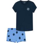 Mitternachtsblaue Kurze Kinderschlafanzüge aus Baumwolle für Mädchen Größe 140 