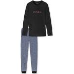 Schwarze Lange Kinderschlafanzüge aus Baumwolle für Mädchen Größe 164 