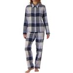 Schiesser Selected! Premium Web Organic Baumwolle Pyjama Oberteil mit Reverskragen und Knopfleiste, Hose mit Gummibund und seitlichen Taschen, Weiche, wärmende Flanell-Qualität