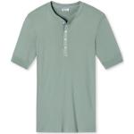 Reduzierte Grüne Unifarbene Halblangärmelige Schiesser Revival Henleykragen T-Shirts aus Baumwolle für Herren 