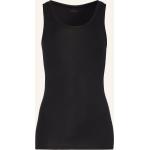 Schwarze Ärmellose Schiesser Bio Feinripp-Unterhemden aus Jersey für Damen Größe M 