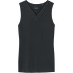 Schwarze Schiesser V-Ausschnitt Damenträgerhemden & Damenachselhemden aus Spitze Größe L 