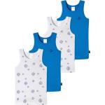 Blaue Motiv Bio Feinripp Unterhemden für Kinder für Jungen Größe 98 4-teilig 