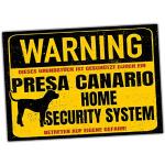 Schild Presa Canario Warning Security System Türschild Hundeschild Warnschild Hund Achtung