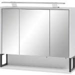 Reduzierte Weiße W. Schildmeyer Bio Nachhaltige Spiegelschränke aus Glas LED beleuchtet Breite 50-100cm, Höhe 50-100cm, Tiefe 0-50cm 