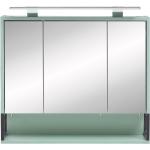 Anthrazitfarbene W. Schildmeyer Spiegelschränke lackiert aus Stahl LED beleuchtet Breite 50-100cm, Höhe 50-100cm, Tiefe 50-100cm 