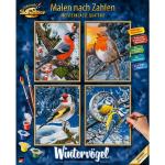 Schipper Malen nach Zahlen »Meisterklasse Quattro - Wintervögel«, Made in Germany, bunt