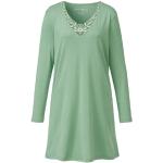 Hellgrüne Langärmelige Nina von C. Bio Nachhaltige V-Ausschnitt V-Shirts aus Baumwolle für Damen Größe L 