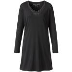 Schwarze Langärmelige Nina von C. Bio Nachhaltige V-Ausschnitt V-Shirts aus Baumwolle für Damen Größe L 