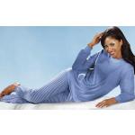 Hellblaue bader Oeko-Tex Pyjamas lang aus Baumwolle für Damen Größe S 
