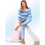 Hellblaue bader Oeko-Tex Pyjamas lang für Damen Größe S 