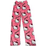 Reduzierte Hello Kitty Pyjamahosen lang aus Flanell für Damen Größe L für den für den Winter 