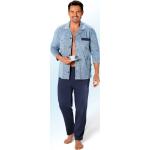 Marineblaue bader Pyjamas lang aus Baumwolle für Herren Größe 3 XL 