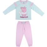 Rosa Motiv Peppa Wutz Kinderschlafanzüge & Kinderpyjamas mit Schweinemotiv mit Rüschen aus Jersey maschinenwaschbar für Mädchen 