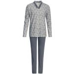 Stahlblaue Unifarbene Elegante GÖTTING Herrenschlafanzüge & Herrenpyjamas aus Baumwolle Größe XXL 
