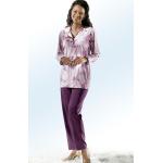 Rosa Unifarbene bader Pyjamas lang aus Baumwolle für Damen Größe 3 XL 