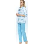 Bunte Unifarbene bader Oeko-Tex Pyjamas lang aus Baumwolle für Damen Größe XL 