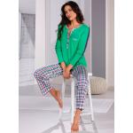 Grüne bader Pyjamas lang aus Jersey für Damen Größe S 